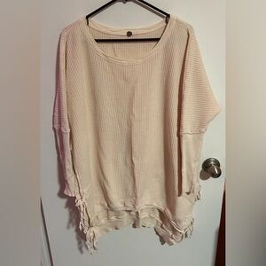 Cream Fringe Women's Top